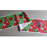 Outdoor fabric bunting panel - soccer theme - placed on the table with fold