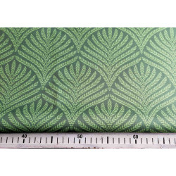 Water-resistant canvas fabric - Fern Damask, the fabric with measuring tape