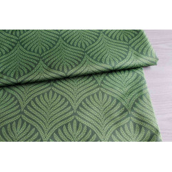 Water-resistant canvas fabric - Fern Damask, the fabric on the roll with the fold across the shot
