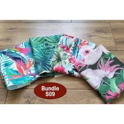 Outdoor fabric remnants bundle- tropical designs- 4 pieces