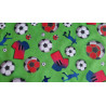 Soccer - green- single jersey, shot showing colors and details of the pattern