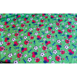 Soccer - green - single jersey, full view of the pattern