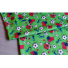 Soccer - green - single jersey , the fabric with the fold placed across the table