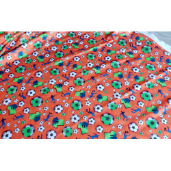 Soccer - orange - single jersey, full view of the pattern