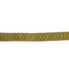 Cotton gimp trim 20mm wide in chartreuse color, detail of the braid on the white background