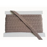 Cotton gimp trim 20mm wide in dark beige color, full reel on the white background