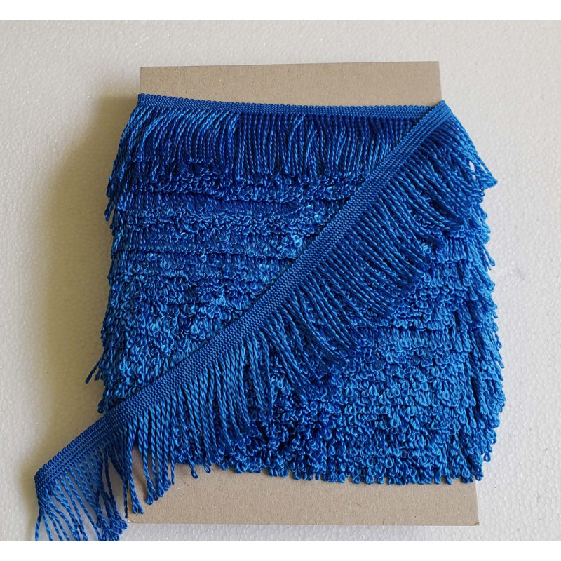 bullion fringe - 60mm- cornflower blue color, full reel on the white backround