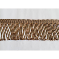 bullion fringe - 60mm -light brown - strip of the fringing on the white backhground