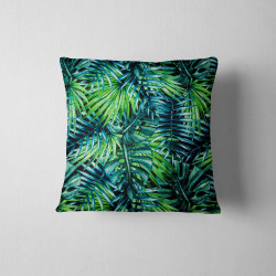 Outdoor cushion - tropical leaves design on the white background