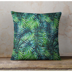 Outdoor cushion - tropical leaves design on the wooden table