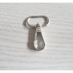 Swivel hook - metal - silver 25mm placed on a grey table