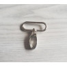 Swivel hook - metal - silver 38mm placed on a grey table