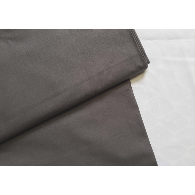 medium-weight cotton fabric -  dark grey color, the fabric with the fold, placed across the frame