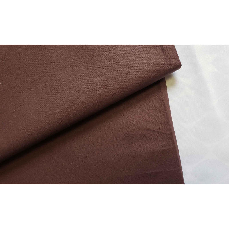 medium-weight cotton fabric -  brown color, the fabric with the fold, placed across the frame