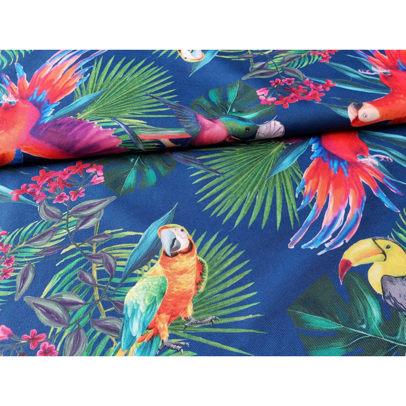Parrots in Jungle - taupe - Water resistant fabric Parrots in Jungle - taupe - Water resistant fabric
