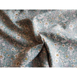 Ditsy floral cotton poplin - light teal, fabric with the twist