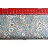 Ditsy floral cotton poplin - light teal, fabric with the measuring tape, to show the size of the pattern