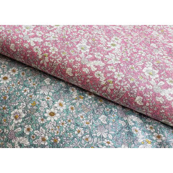 Ditsy floral cotton poplin -set of colors, fabrics placed  across the frame