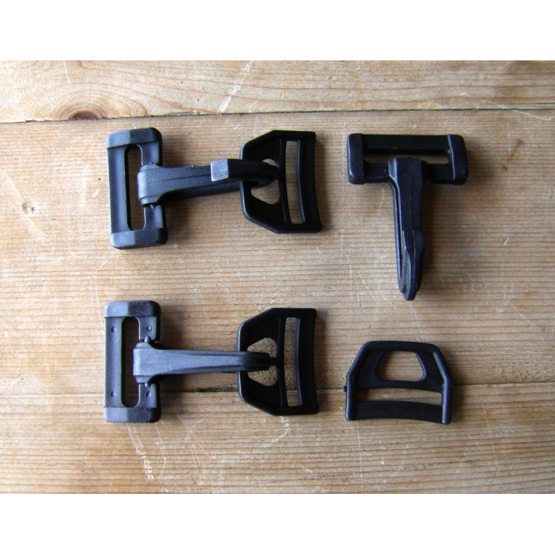 Swivel hook - black - plastic 55mm