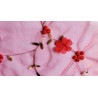 Embroidered soft tulle fabric - 3D effect- red- close-up on detail