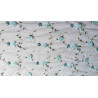 Embroidered soft tulle fabric - 3D effect- 3D light blue - full design view