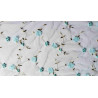 Embroidered soft tulle fabric - 3D effect- 3D light blue - full design view