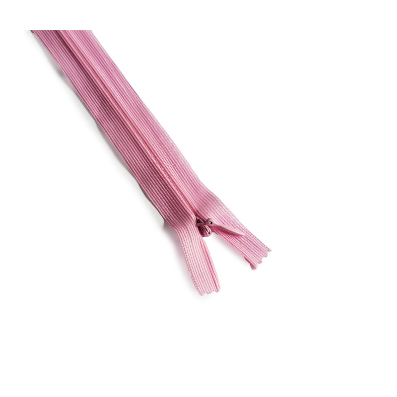 closed-end invisible zip- lighter pink - 25cm, placed on a white background