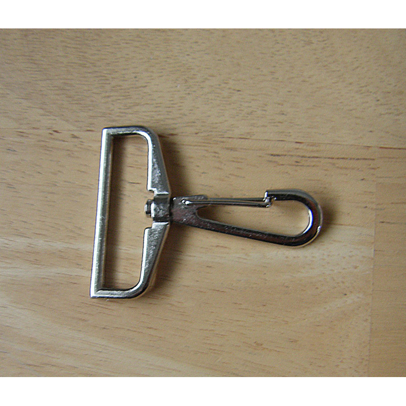 Swivel hook - metal - silver 38mm