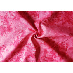 Mystic Vine cotton - soft handle - cerise color, the fabric with a twist in the middle of the frame