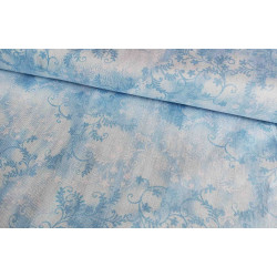 Mystic Vine cotton - soft handle - blue color, the fabric with the fold across the frame