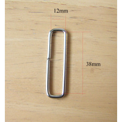Rectangle Metal Square D ring - 40mm- nickel