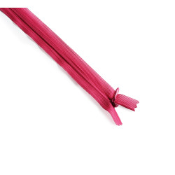 closed-end invisible zip - fuchsia pink  - 25cm, placed on a white background