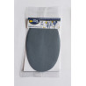 Iron-on cotton elbow patches -  steel grey, placed on a white background