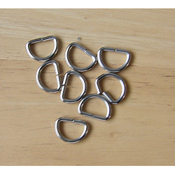  Metal  D ring - 15mm - silver