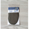 Iron-on cotton elbow patches - bottle green, placed on a grey table