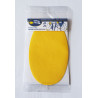 Iron-on cotton elbow patches -  yellow color, placed on a white background