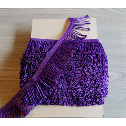 bullion fringe - 60mm- purple color, full reel on the grey background