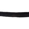 insertion cord with braided cord look, blackcolor, close-up capture on the white background