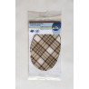 Iron-on elbow patches - tartan in beige&white design on a white background