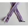 coil plastic double slider zip size 3 lilac - 80cm, crossed on the white background