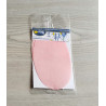 Iron-on cotton elbow patches - peach pink on a grey table