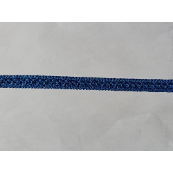 Upholstery trim 15mm - blue color, a strip of the trim placed on a grey table