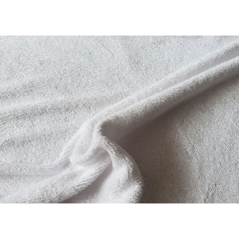 Bamboo terry towelling fabric- white