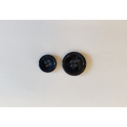 Suit button - flecked, slightly shiny in navy color, two sizes of button on a white background