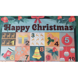 Advent Calendar DIY Ready Panel - RETRO CHRISTMAS SQAURES, close up on details