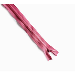 closed-end invisible zip- pink - 45cm, placed on a white background