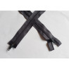 double slider zip - dark grey - plastic coil zip - 160cm long on a white background