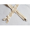 double slider zip - cream - plastic coil zip - 160cm long on a white background