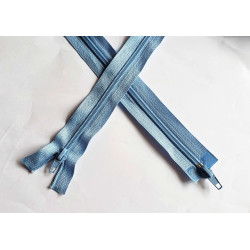 double slider zip - baby blue - plastic coil zip - 160cm long on a white background