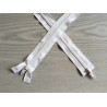 double slider zip - white -plastic zip - 180cm long on a grey background